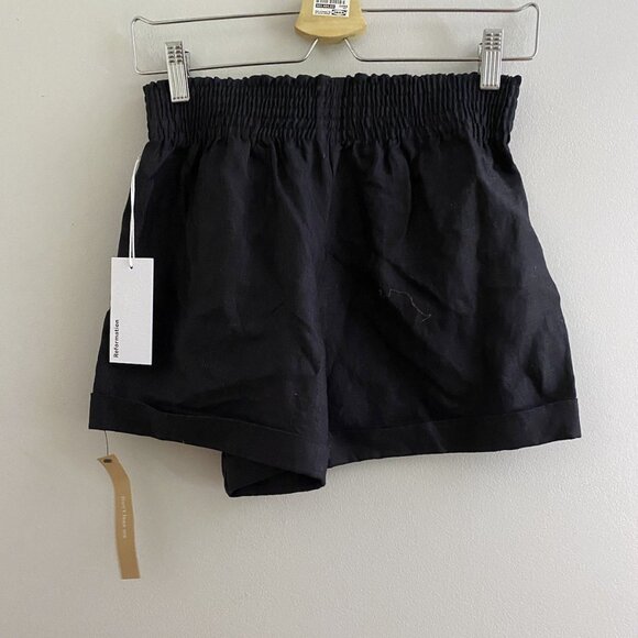 reformation black linen nashville shorts size S new with tag 818 - Picture 1 of 3